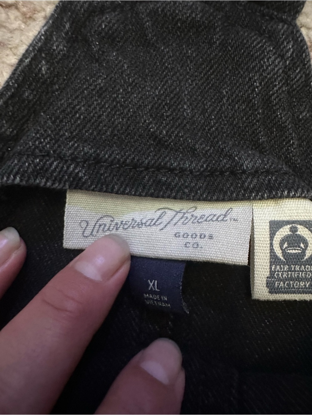 Universal Thread Black Denim Pinafore Mini Dress - Picture 2 of 6